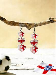 Đôi bông tai acrylic hình trái tim ba lớp. Thích hợp cho phái nữ đeo trong những dịp đặc biệt và các bữa tiệc. - Nhiều màu - Xem 5