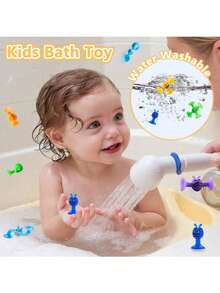 19/38/76pcs Cute Bee Silicone Suction Cup Toys, Montessori Sensory Building Blocks, Colorful Stress Relief Suction Cup Toys, Suitable For Toddlers Bathroom Window Play, Gift - Multicolor - View 5