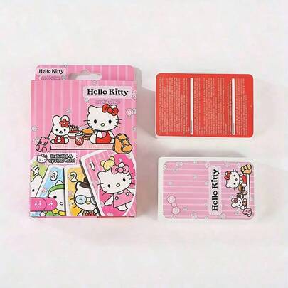 SANRIO 108张三丽鸥卡片，Hello Kitty游戏卡片，Hello Kitty系列卡牌游戏，非常适合派对、社交聚会、生日、情人节和新年，包含色彩缤纷的互动卡片和世界杯户外庆祝游戏卡片。