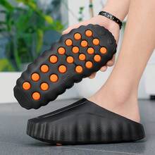 2026 New Men's Slippers, Unisex Casual Hollow Massage Slippers, EVA Material, Outdoor Casual Sports Slippers, Couple Slippers For Indoor, Outdoor, Beach, Daily Wear - Black - View 5