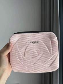 Lancôme 粉色化妝包，柔軟布料拉鍊開合，大容量，便攜輕巧，可收納護膚品與化妝品 - 粉色 - 查看 5