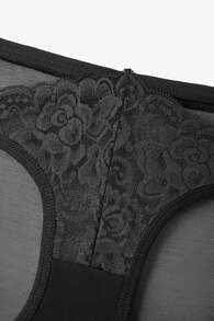 3件套花卉蕾絲內褲套裝 - 黑色 - 查看 6