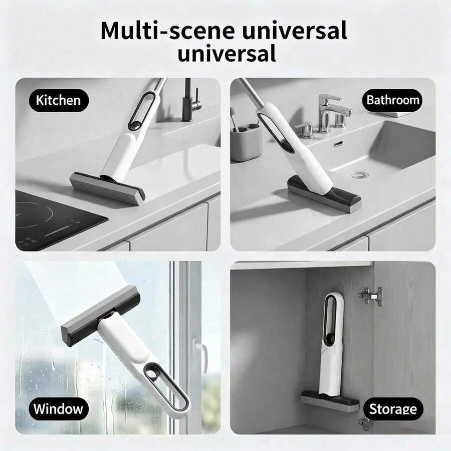 1 cây lau nhà mini siêu bền - Có thể thu gọn, dùng được cả khô và ướt, xoay 360°, tiện lợi để lau dọn nhà bếp, phòng tắm, phòng khách, xe hơi.