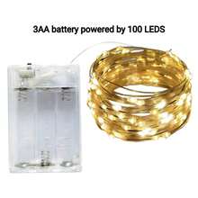 2m 20 LEDs, 3m 30 LEDs, 4m 40 LEDs, 5m 50 LEDs AA Battery Powered Fairy Lights, Suitable For Wedding, Holiday, Bedroom, Party, Ambiance, Bedside, Room, Decorative Lighting - Warm White - View 14