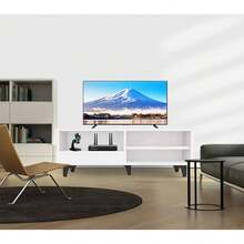 55-Inch TV Stand, Living Room Furniture, Modern Minimalist Retro Style TV Stand, Multimedia Unit With Storage Space, Ideal For The Living Room And Bedroom - 白色 - 查看 4