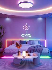 Set de tira de luz de neón RGB flexible de 1/2/3/4/5/8/10m con control remoto de 16 colores, regulable, alimentado por USB, resistente al agua, para decoración de fiestas de Navidad, iluminación ambiental de dormitorio, fondo de TV, espejo de maquillaje, tocador de baño, tira de luz de neón LED, luz ambiental decorativa flexible regulable por USB, iluminación de espejo de maquillaje, tocador, baño para transmisión en vivo, Navidad, jardín, patio, césped, árbol - luz policromática - Ver 6