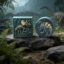 2D/3D硅胶恐龙化石模具，适用于蜡烛/肥皂/树脂/石膏制作，3D动物硅胶树脂浇铸装饰模具，手工制作独特肥皂树脂工艺品礼品 - 白 - 查看 3