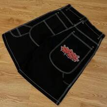 2026 Summer Short Pants High Waist Jeans Hole Shorts Women Stretch Distressed Washed Diamonds Streetwear Straight Denims - Black - View 11