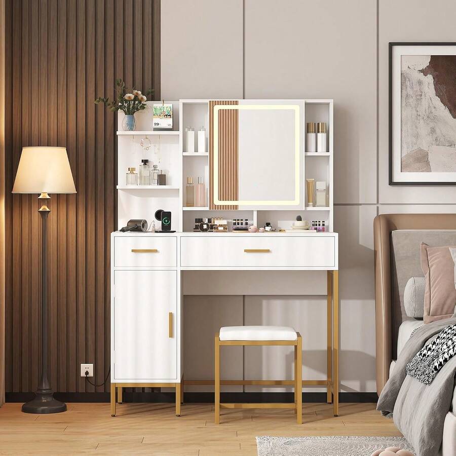 Vanities & Vanity Benches - White - View 1