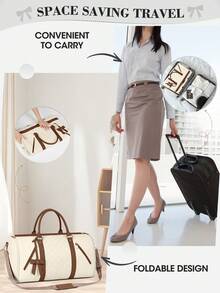 Sacos de Roupa para Viagem Mulheres Bolsa de Viagem Conversível de Couro com Bolso para Sapatos, Bolsa de Viagem Grande para Roupas Vestido Terno Negócios - Multicolorido - Visão 10