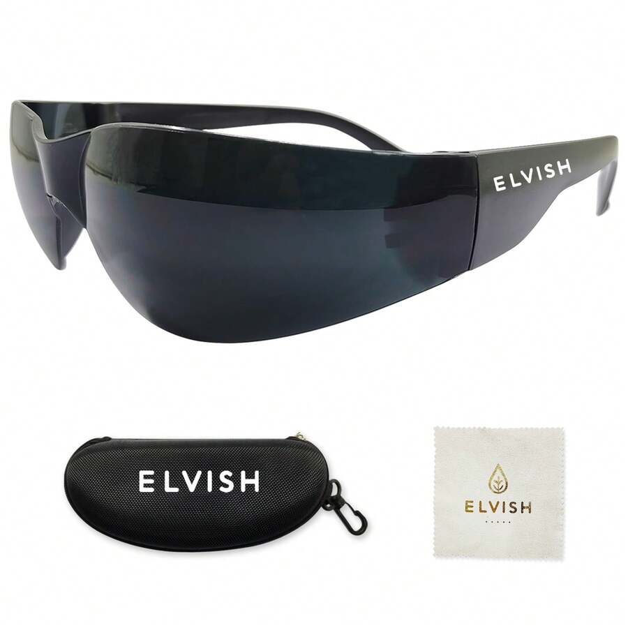 Blue Green  Blue Lenses For Men's And Women's Oversized Outdoor Sports Heatwave Fashion Glasses, And Fashionable Design, Bright Light Cycling Goggles Driving Fishing Mountain Bike Protection, Essentials For Summer Travel, Easy Comfort Casual Outfits Eyewear For Work With Box - 黑色 - 查看 1
