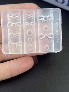 1 Pc 3D Bow Silicone Nail Art Molds,Bowknot&Pearls DIY Nails Molds Embossed Silicone Mold Exquisite Carved Template Mold Carving Mould For Women DIY Nail Art Decoration - Clear - View 3