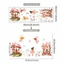 1pc Fairy & Unicorn Self-Adhesive Wall Sticker - Pink Elements Princess Room Decor, Perfect For Home Decoration Sticker - one-size - View 7