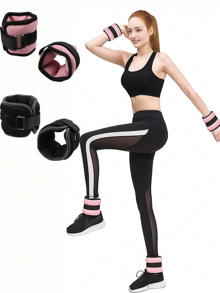 Adjustable Ankle & Wrist Weighted Strap, With Loop Design, Effective For Calorie Burning, Improving Balance And Leg/Arm Strength, Suitable For Men And Women, For Workout, Training, Walking, Running, Yoga, Fitness, Etc.