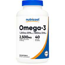 Nutricost Omega 3 - 2500MG, 120 Softgels (40 Servings) - 1200mg EPA 850mg DHA - Non-GMO, Gluten Free | Omega 3 Vitamin, Omega Supplement, Omega 3, Nutricost, Omega, Nutricost Omega 3, Supliments, Dietary Supplements, 400 Softgels, Vitamina Omega 3, Heart Health, Brain Support, Lab Tested, Non-GMO, Premium Quality - Khác - Xem 1