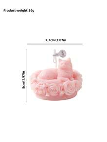 Cat Wreath Shaped Scented Candle - 4 Colors Natural Soy Wax Handmade Long-Lasting, Healing Home Decor, Birthday Gift - Rose Cat Language - Scented Candle - View 10