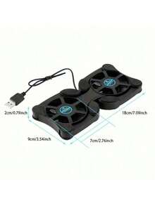 2-In-1 Portable USB Mini Laptop Cooling Stand, Foldable Laptop Cooling Pad With Fan Design, Matte Surface, Suitable For 7-15 Inch Laptops, USB Type-C Powered, Plastic Material - View 8