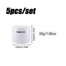 5个装 20/30/50克 白色塑料空样品瓶，化妆品罐，可重复灌装容器，适用于化妆品、护肤品和旅行装化妆品收纳 - 彩色 - 查看 12