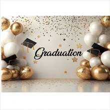 1pc 2D Flat Graduation Celebration Photography Backdrop Banner, Black Metal Graduation Cap Design, Suitable For Outdoor Graduation Photos, Dance Party Decor And Holiday Occasions, Indoor Party Banners, General Celebration Events, Family Gatherings, Holiday Parties, Photo Booth Props, Vibrant Vinyl Material - Multicolor - View 14