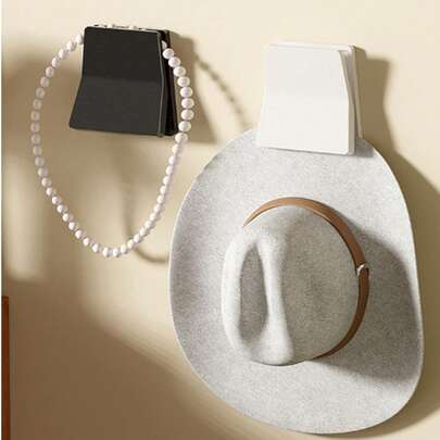 2pcs Clip-On Storage Clamps, Wall Mounted Bathroom Hat Toothpaste Clips, No Drilling Kitchen Sealing Clips