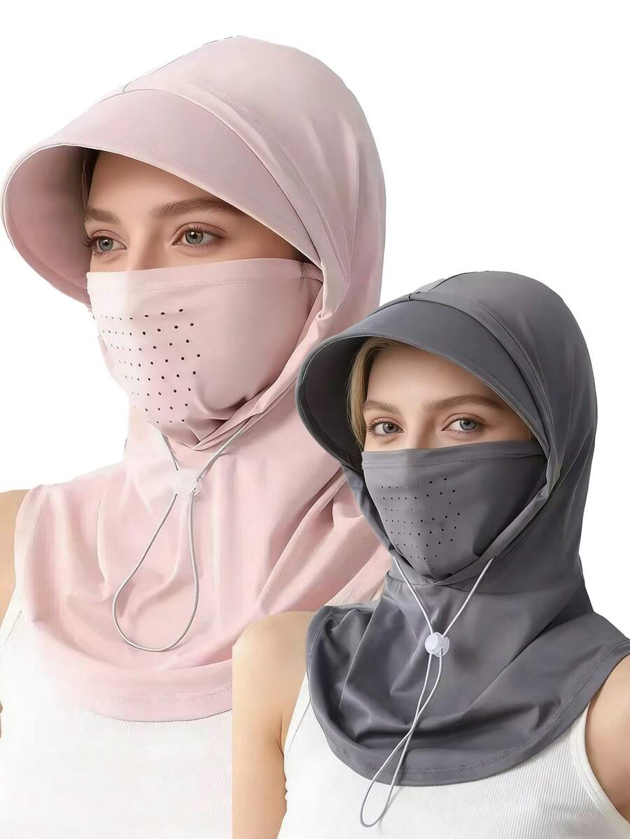 1/2 chiếc khẩu trang/mũ che mặt chống nắng unisex, khẩu trang mùa hè thoáng khí bằng lụa băng, khăn quàng cổ thích hợp cho lái xe, đạp xe, hoạt động ngoài trời, phù hợp cho đi chơi hàng ngày, du lịch, chống nắng, đi biển, lễ hội. - D - Xem 1