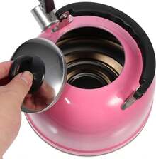 2026 Hot Fashion Pink Stainless Steel Whistling Tea Kettle Stovetop, Fast Boiling Hot Pot With Whistle Spout & Ergonomic Grip Handle, Home Kitchen & Condo, Suitable Daily Household, Outdoor And Leisure Activities & Seasonal Gifts - 1 - View 9