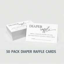 Juegos para baby shower, 1 cartel de pie para rifa de pañales con 50 boletos de rifa de pañales, decoraciones y suministros para fiesta de revelación de género - Blanco - Ver 5