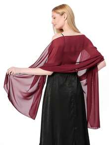 Chiffon Shawl Wrap, Suitable For Brides, Weddings, Formal Dresses And Special Occasions - Royal Blue - View 19