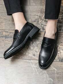 Slip-On Casual Loafer, geeignet für Frühling und Sommer, schwarze spitze Geschäfts-Lederschuhe, luxuriöse hochwertige braune Anzugschuhe im britischen Stil, bequeme flache Büroschuhe, elegante retroeinfache Slip-On Schuhe, hochwertige einfarbige Derby-Schuhe, klassisch für jungen Bräutigam Hochzeit 2026 neue orientalische Herrenschuhe, modische Fahrschuhe mit Markengefühl, Valentinstag Geschenk für Männer, Abschlussfeier/Party Anzugschuhe - Schwarz - Übersicht 8