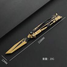 1件三角洲特种部队动作游戏配件武器模型蝴蝶刀玩具，采用全ABS塑料制成，可折叠，具有减压功能，适用于互动游戏，是完美的生日/节日礼物。 - 彩色 - 查看 7