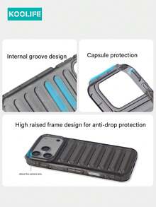 Koolife 1 st. enfärgat 3D-kapseltelefonskal, mjukt TPU, kreativ design, stötsäkert krockkuddefodral, kompatibelt med Apple 17/17Pro/17ProMax - Grå - Visa 4