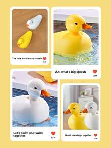 电动两栖鸭，可行走、游泳、洗澡、爬行、走路，浴缸玩具，宝宝洗澡时光玩具，宝宝泳池玩具，会走路的鸭子，儿童节礼物，电动鸭子玩具，互动减压玩具 - 彩色 - 查看 8