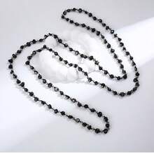 Bohemian Beach Style Necklace, Colorful Shell Beaded Long Necklace For Women - Black 2 - View 5