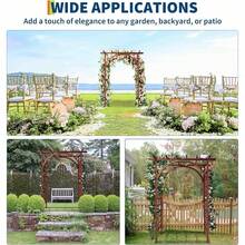 Arches, Arbours, Pergolas, & Bridges - Flat Roof + Arched Shape, Teak Color - View 5