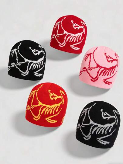 1. Mũ len dệt jacquard họa tiết chim, mũ đạp xe thời trang unisex, mũ acrylic casual dùng được cả bốn mùa, thiết kế mới cho Halloween và Giáng sinh.