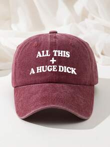 1 chiếc mũ lưỡi trai unisex mùa xuân/hè/mọi mùa in chữ "ALL THIS + A HUGE", chất liệu mềm mại, thoáng khí, có lưới, thích hợp cho hoạt động ngoài trời, điều chỉnh được, đã qua xử lý giặt, chống nắng, nhẹ, đa năng và tối giản, thích hợp cho bãi biển/cắm trại. - A - Xem 19