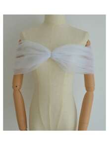 Bridal Shoulder Shawl, Can Cover Chest Accessories, Available In Multiple Colors, Solid Color Mesh Material - Multicolor - View 22