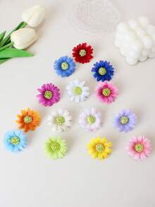10/20pcs/Set Colorful Spring Flower Hair Clips Combination, Multiple Vibrant Colors, Floral Design, Energetic And Cute - Suitable For Women, Whether For Commuting, Parties Or Outings, Easily Add A Cute And Energetic Vibe - Multicolor - View 2