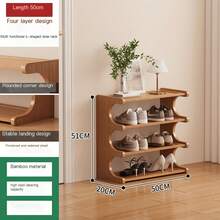 BCNVDUS 1 Bamboo Shoe Rack - Heavy-Duty Bamboo Look Accommodating Multiple Pairs Of Shoes - Space-Saving Wide-Entry Organizer, Easy-To-Assemble Vertical Shoe Cabinet, Suitable For Entryway, Living Room, Garage - 寬度 - 6 層,31.5 英寸 - 查看 4