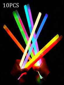 10/20 peças Bastões Luminosos de 14 Polegadas. Esses bastões luminosos super brilhantes fornecem iluminação de longa duração no escuro, adequados para festas, casamentos, shows, bares, boates, aniversários, festivais, atividades ao ar livre, recomendações de presentes, decorações de aniversário, iluminação de festa, suprimentos de festa brilhante, decorações de festa, suprimentos de festa de carnaval e brinquedos de festa. Suprimentos de festa brilhante, suprimentos de festa de Ano Novo. - cor - Visão 9