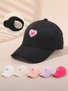Gorra de béisbol para mujer con bordado de corazón y letra "Hola", sombrero casual de unicolor ajustable, accesorio de moda para el verano - sombrero de cola de caballo de Holle - Ver 5
