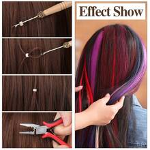 500Pcs Micro Rings Hair Extensions Tool Kit, 5 Colors Optional Silicone Micro Links Beads With Pliers, Pulling Needle, Comb, Clips & Rubber Bands, DIY Hair Extension Installation Tools Set For Salon Home Use - View 5