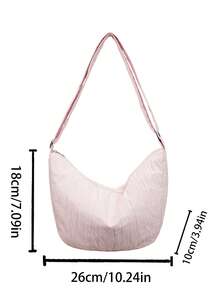 Tas Bahu Wanita Gaya Korea, Lembut, Orisinal, Desain Unik, Kapasitas Besar Baru, Serbaguna, untuk Penggunaan Sehari-hari. - Berwarna merah muda - View 5