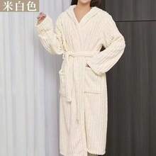 1pc Coral Fleece Hooded Bathrobe For Women, Super Soft, Absorbent, Skin-Friendly, Suitable For Bathroom, Gym, Hotel, Beach, Daily Essential, Ideal For Home & Travel, Perfect Gift For Everyone - White - View 13