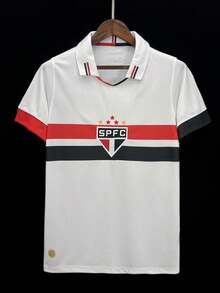 São Paulo Fan Jersey Striped Tricolor SP 25/26 Thai 1.1 - Blanco - Ver 2