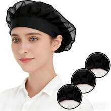 3Pcs Unisex Breathable Mesh Chef Hats, Adjustable Elastic Reusable Washable Bouffant Hair Nets, Lightweight Comfortable Food Service Hair Covers, Professional Kitchen Headwear For Home Cooking, Baking, Catering & Commercial Restaurant Use, Must-Have Kitchen Accessory For Chefs & Food Service Staff - Whole Net Breathable Dustproof Cap - View 13
