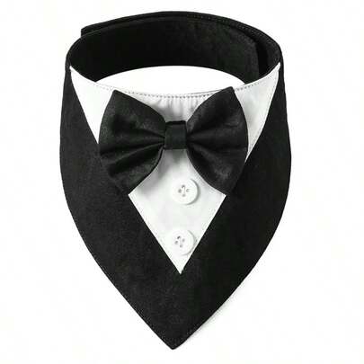 Formal Dog Tuxedo, Wedding Dog Scarf Bow Tie Set, Adjustable Pet Birthday Wedding Tuxedo Costume Suitable For Small & Medium Dogs