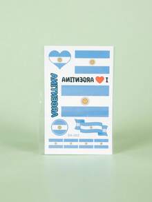 5Pcs Flag Tattoo Temporary Tattoo Argentina Football Waterproof Sweatproof Disposable For Women And Mem Face Arm Waist Chest Leg Abdomen Neck Hand Finger Back For Dancing Party Stage Performance Modernist Body Art - Multicolor - View 6