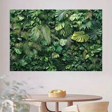 1 pièce Toile de fond de jungle tropicale, avec des feuilles, des monsteras et des fougères, convient pour les fêtes d'anniversaire, les célébrations en plein air, la décoration murale de plantes vertes naturelles. Fabriqué en tissu de polyester durable, sans électricité requise, décoration de fête à thème tropical pour le salon, la chambre, la fête d'anniversaire, la fête des cadeaux, les événements religieux, les banderoles de fête, les décorations de fête d'anniversaire, la décoration de la table de gâteau et le fond de photographie de portrait. - Voir 4