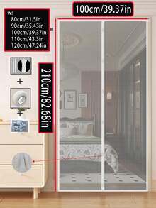 Tirai Kelambu Magnetik, Layar Jaring yang Ditingkatkan untuk Musim Panas, Tidak Perlu Pengeboran, Tirai Jaring - Anti Serangga & Ventilasi, Gaya Klasik, Cocok untuk Kamar Tidur, Ruang Tamu, Pintu dan Jendela RV, Termasuk Pita Perekat! Ideal untuk Penggunaan Dalam/Luar Ruangan - Tidak ada jaring, lem, atau paku. - View 14
